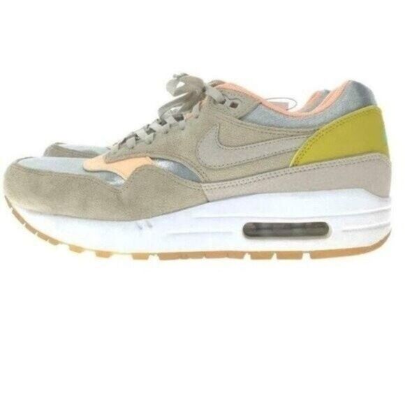 Nike Air Max 1 Premium woman sneakers 7.5 BoxS metallic silver with brown suede - Picture 1 of 8